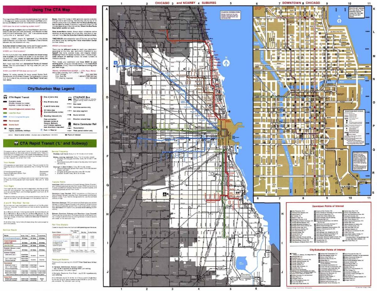 autobus rute Chicago mapu