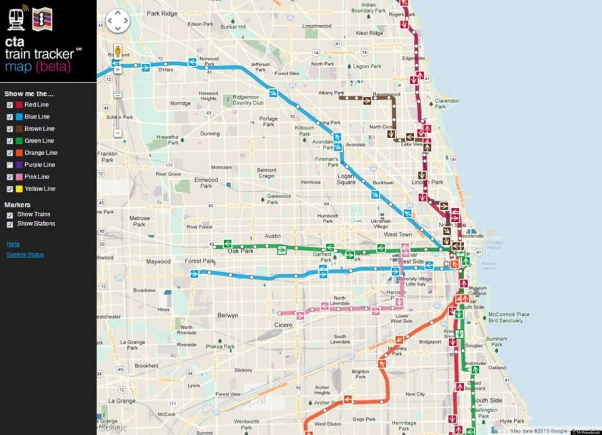 Chicago cta voz mapu