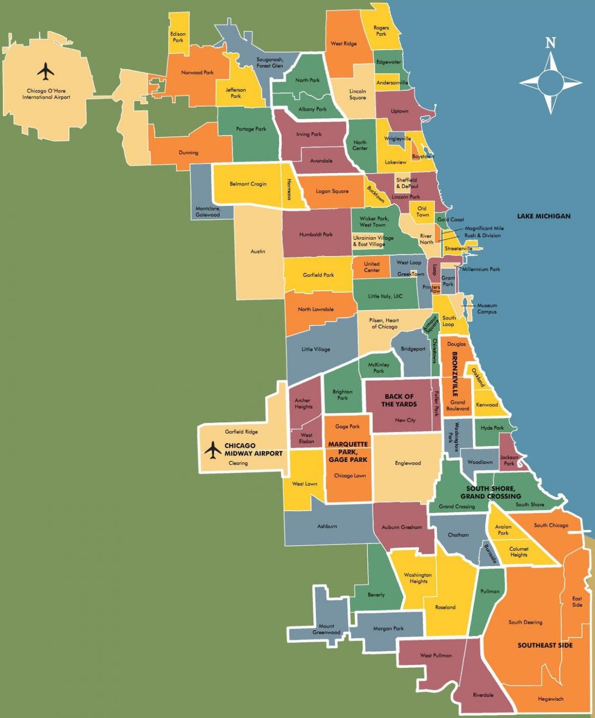 mapa naseljima u Chicagu