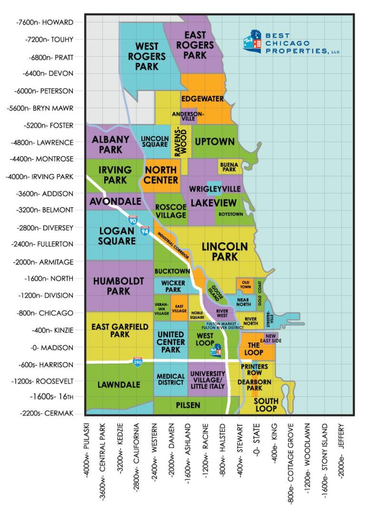 naseljima u Chicagu mapu