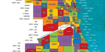 Chicago i predgrađa mapu