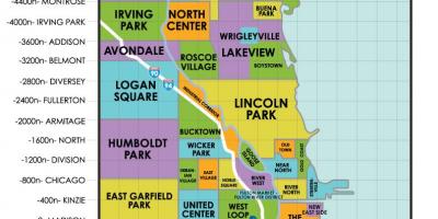 Naseljima u Chicagu mapu
