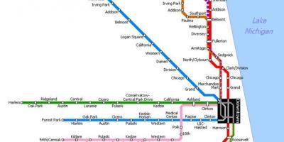 Chicago metro stanicu mapu