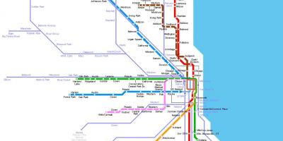 Chicago stanici podzemne željeznice mapu