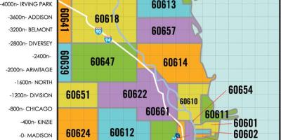 Čikagu, okolini poštanski broj mapu