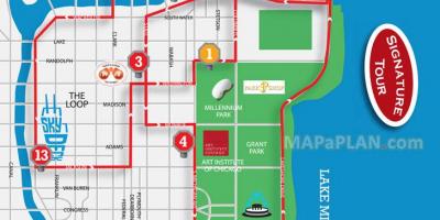 Chicago veliki autobus obilazak mapu