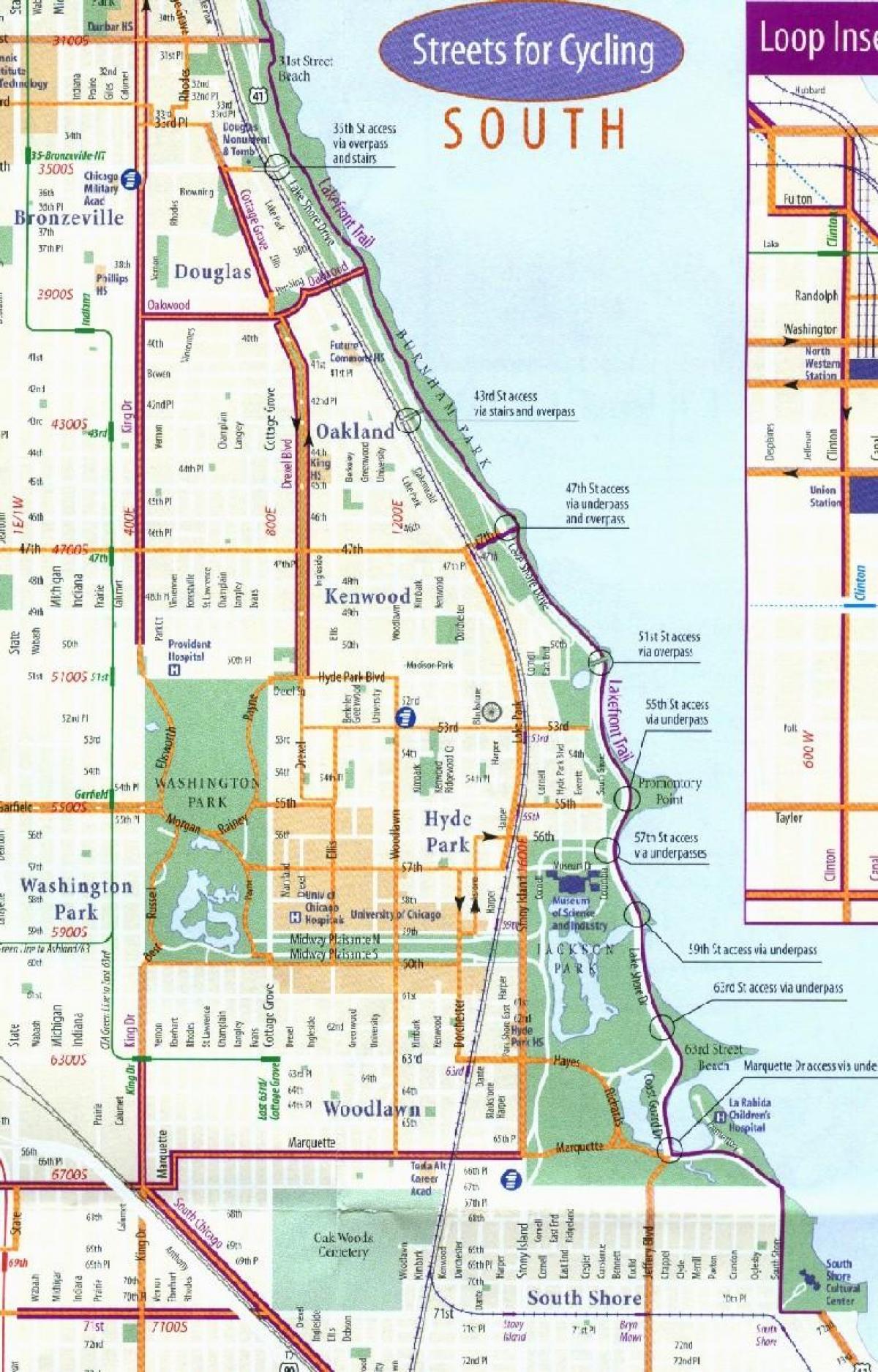 Chicago bicikl lane mapu