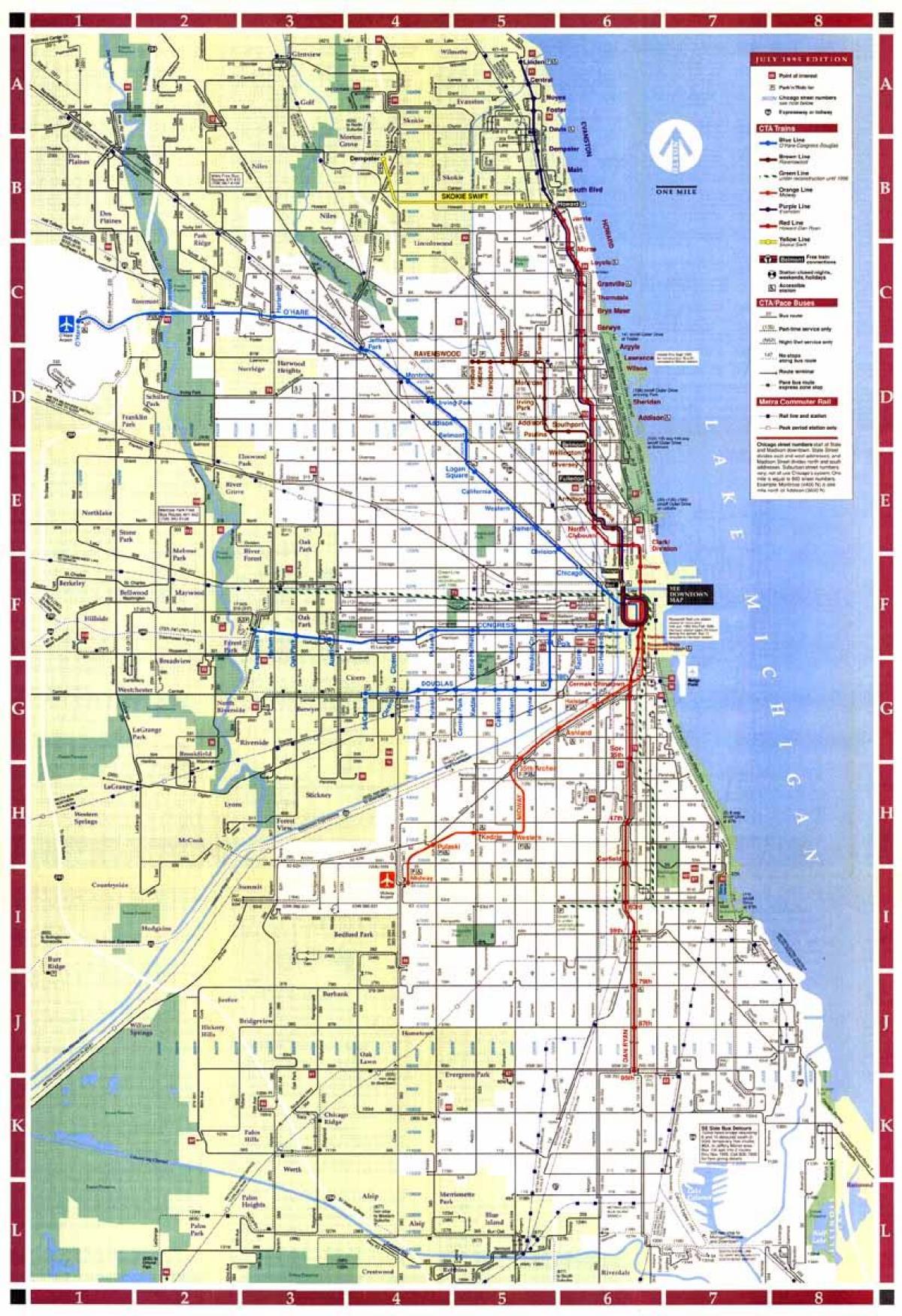 grada Chicaga mapu
